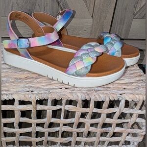 Colorful Braided Girls Sandals - Sz 4